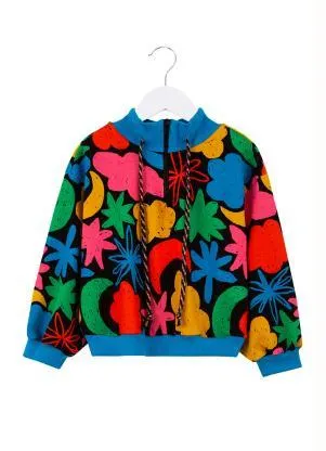 Fábula - Casaco Menina de Moletom Noturna Preto - FÁBULA