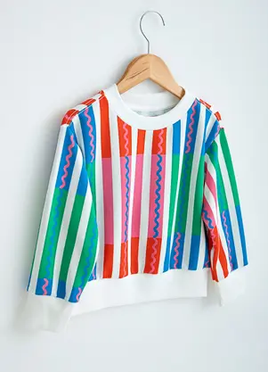 Fábula - Casaco Menino de Moletom Sinuosa Branco - FÁBULA