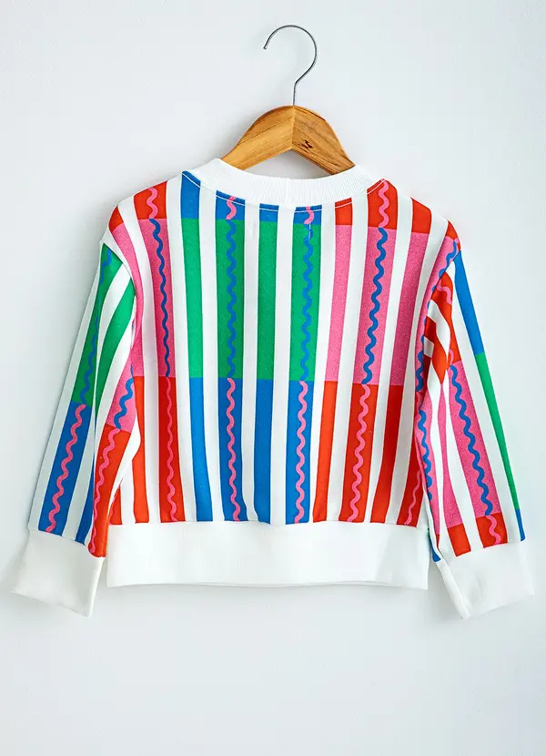 Fábula - Casaco Menino de Moletom Sinuosa Branco 2