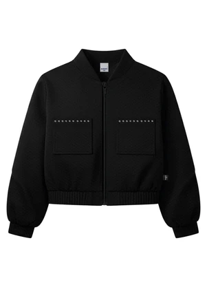 Malwee Kids - Jaqueta Box em Moletinho Texturizado Preto - MALWEE KIDS