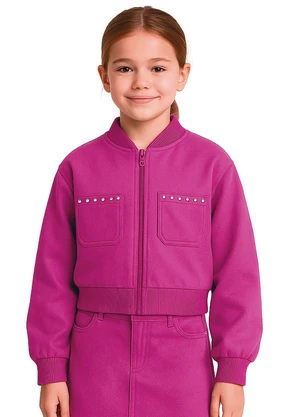 Malwee Kids - Jaqueta Box em Moletinho Texturizado Rosa Escuro - MALWEE KIDS