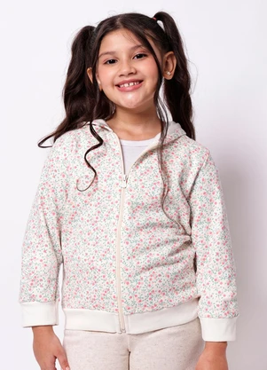 Torra - Jaqueta Moletom Algodão Floral Off White - TORRA