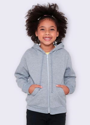 Torra - Jaqueta Moletom Infantil com Capuz Cinza - TORRA