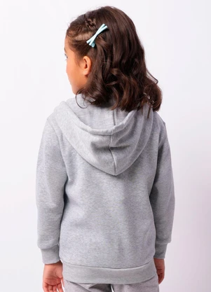 Torra - Jaqueta Moletom Infantil Peluciada Capuz Cinza - TORRA