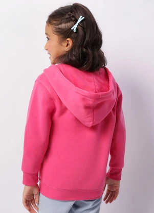 Torra - Jaqueta Moletom Infantil Peluciada Capuz Rosa - TORRA