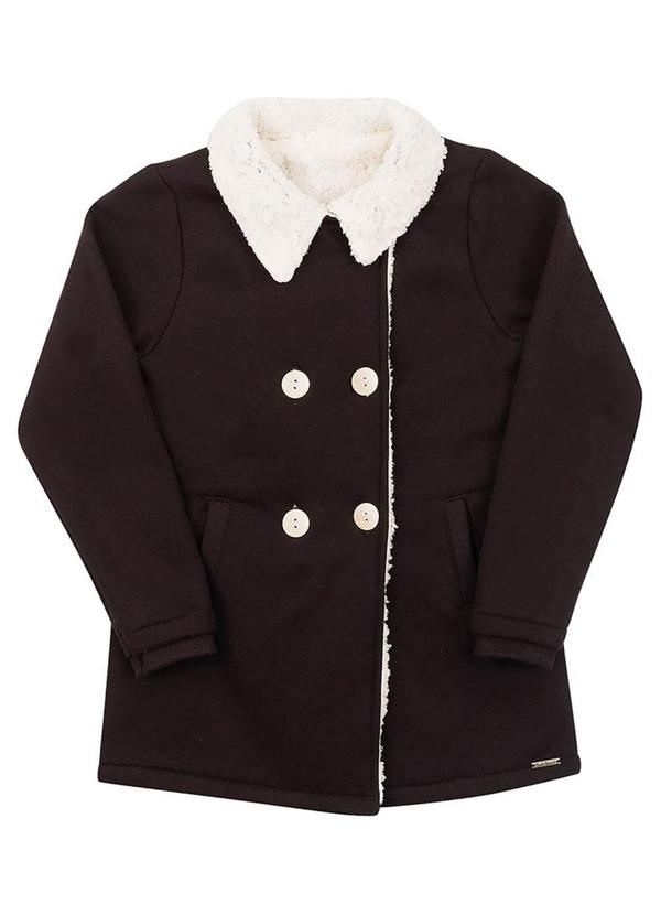 Soft Bonni - Parka Infantil em Moletom e Pelo Sherpa Preto 3