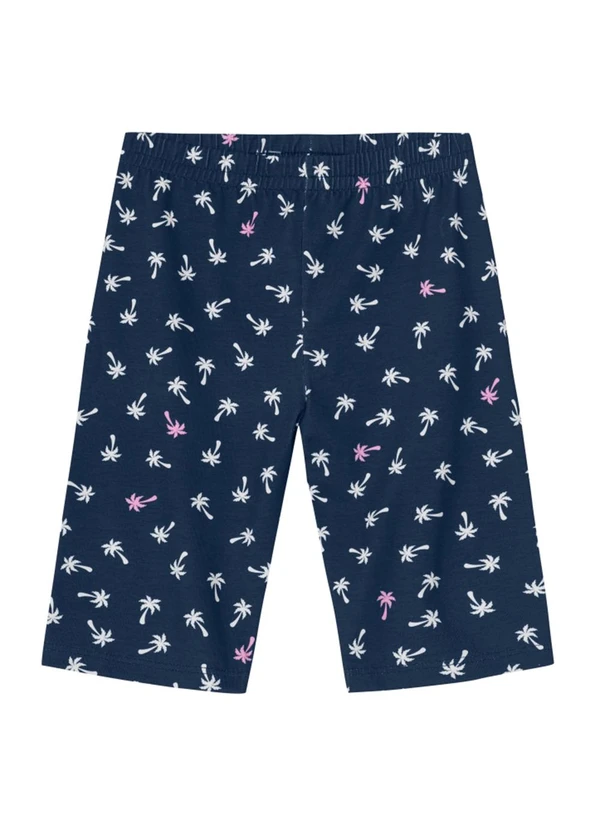 Brandili - Bermuda Ciclista Infantil Menina Estampada  Azul