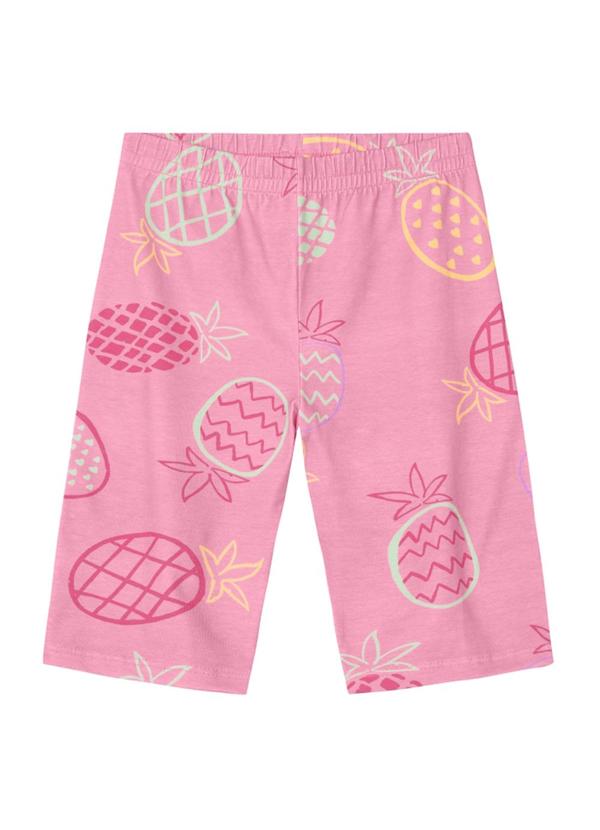Brandili - Bermuda Ciclista Infantil Menina Estampada Rosa