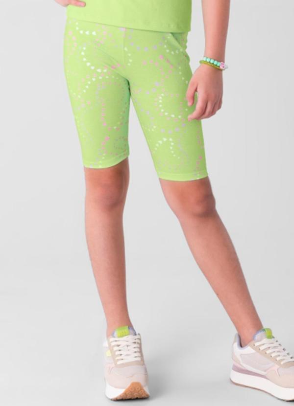Brandili - Bermuda Ciclista Infantil Menina Estampada Verde