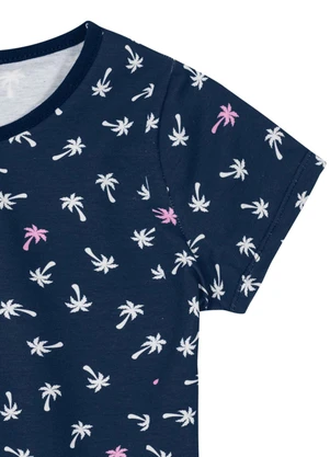 Brandili - Blusa Estampada Infantil Menina em Malha  Azul - BRANDILI