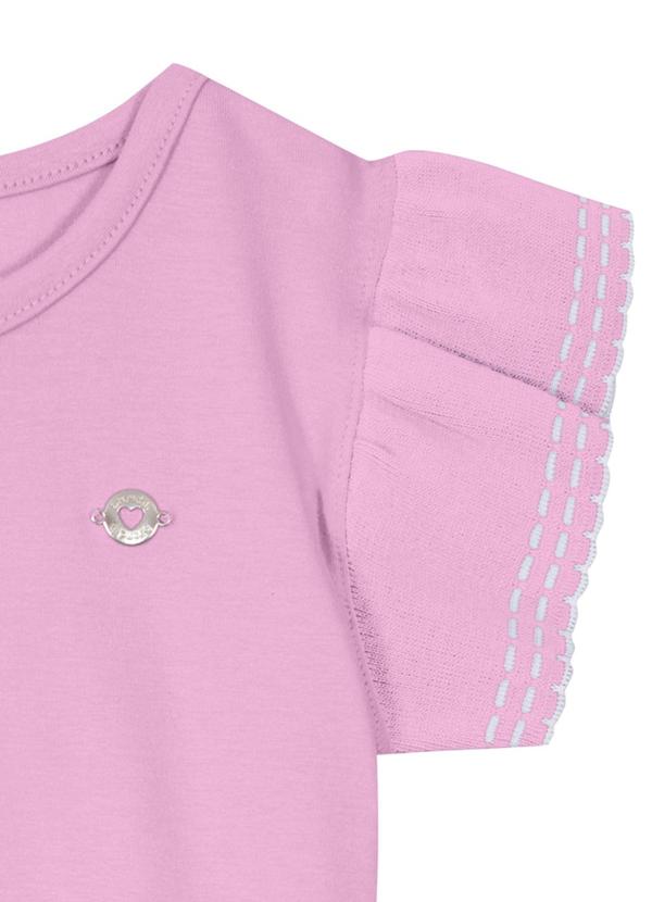 Brandili - Blusa Infantil Menina em Cotton Rosa 2