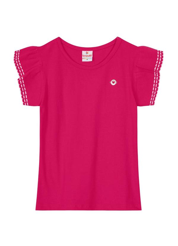 Brandili - Blusa Infantil Menina em Cotton  Rosa