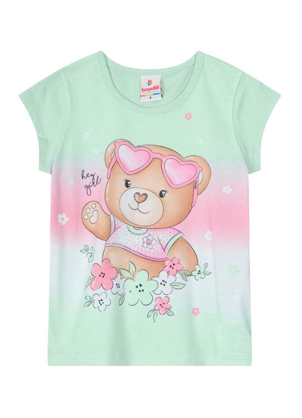 Brandili - Blusa Infantil Menina em Malha Verde