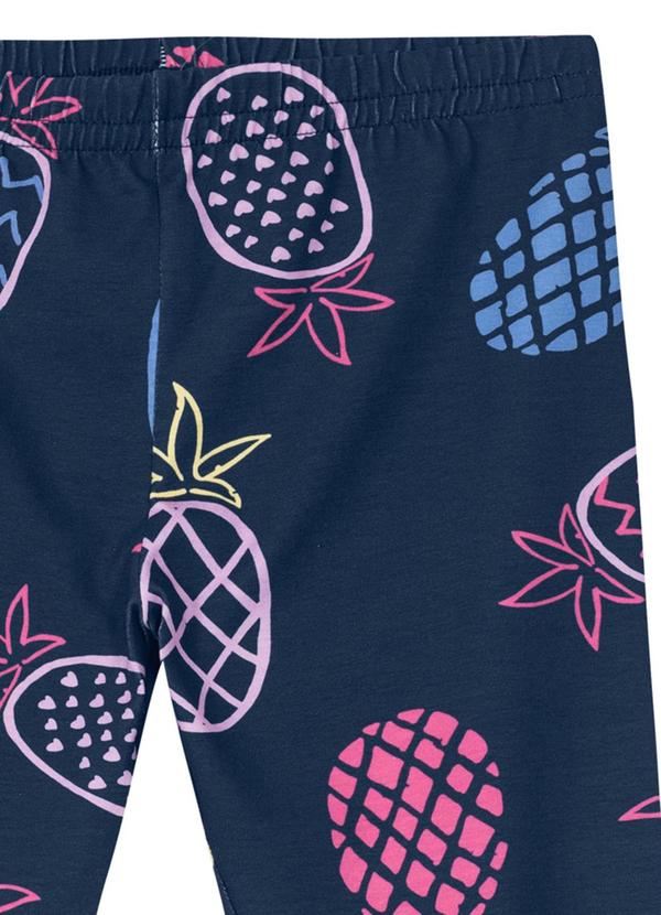 Brandili - Calça Legging Estampada Infantil Menina Azul 2