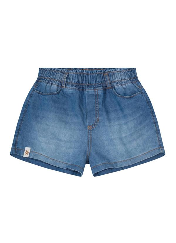 Brandili - Shorts Infantil Menina Clochard em Jeans Azul 1