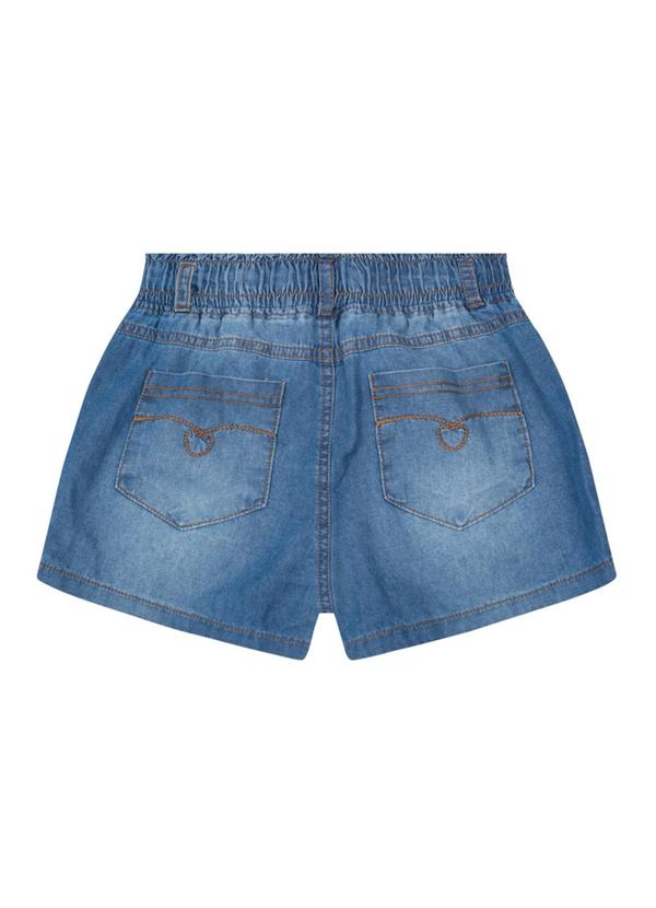 Brandili - Shorts Infantil Menina Clochard em Jeans Azul 2