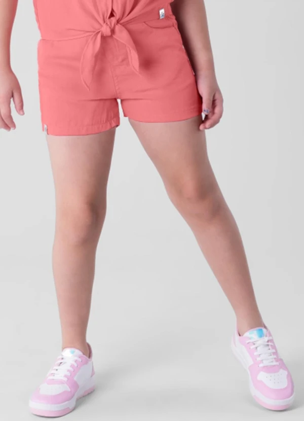 Brandili - Shorts Infantil Menina Clochard em Jeans Rosa