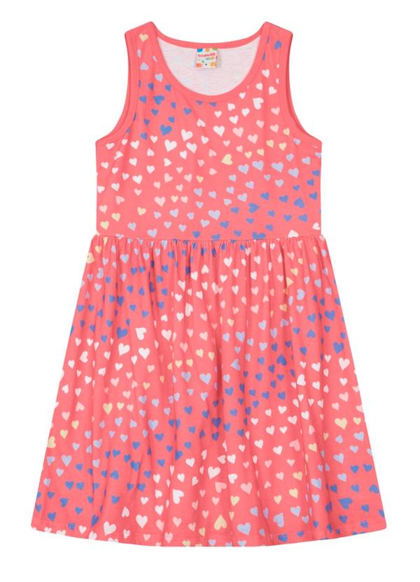 Brandili - Vestido Estampado Infantil Menina em Malha Rosa