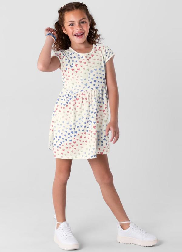 Brandili - Vestido Estampado Infantil Menina Natural