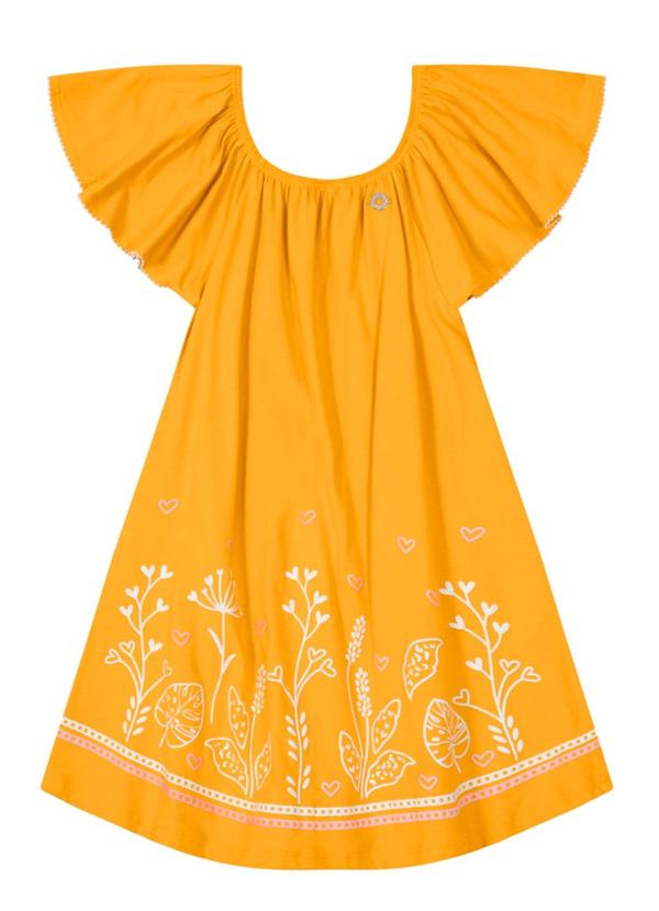 Brandili - Vestido Infantil Menina  Amarelo