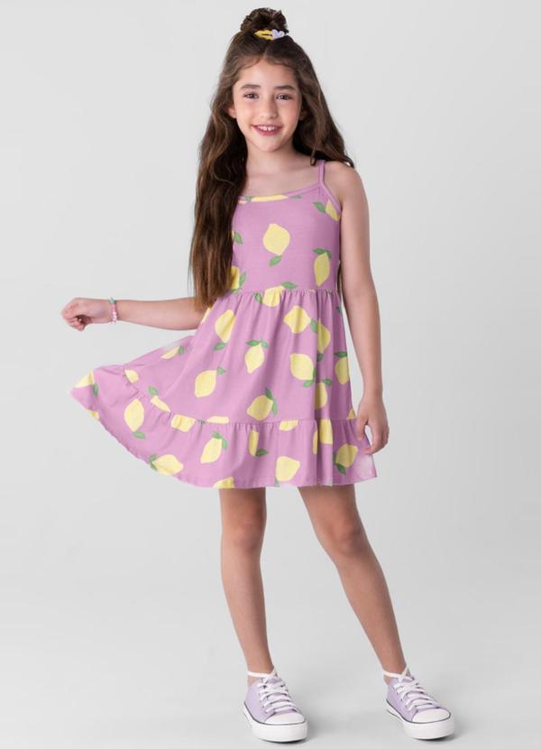 Brandili - Vestido Infantil Menina com Alças  Rosa