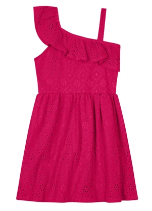 Brandili - Vestido Infantil Menina com Babado  Rosa - BRANDILI