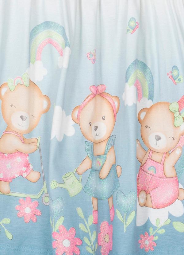 Brandili - Vestido Infantil Menina em Malha  Azul 3