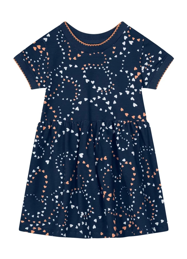 Brandili - Vestido Infantil Menina Estampado Azul 1