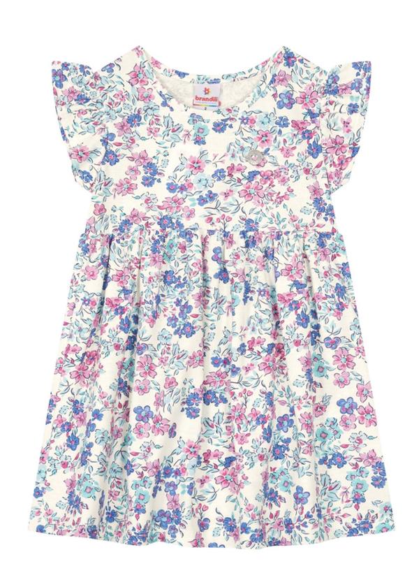 Brandili - Vestido Infantil Menina Estampado  Natural
