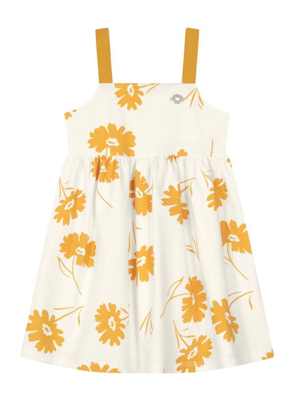 Brandili - Vestido Infantil Menina Estampado  Natural