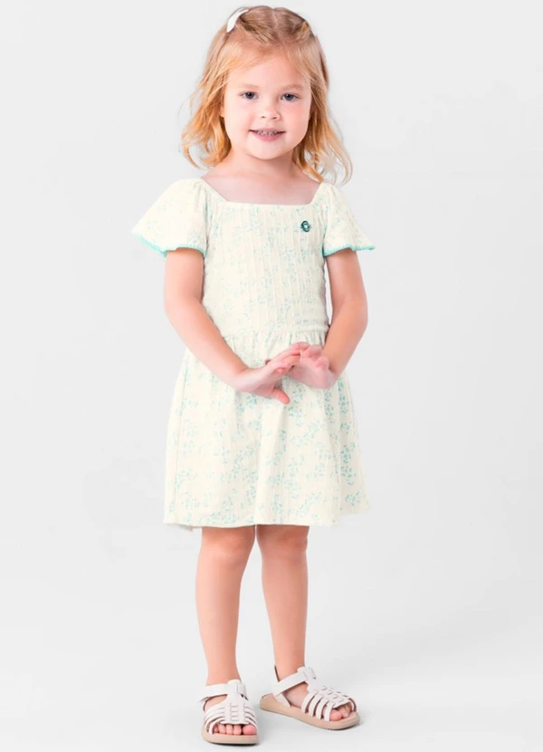 Brandili - Vestido Infantil Menina Estampado Natural