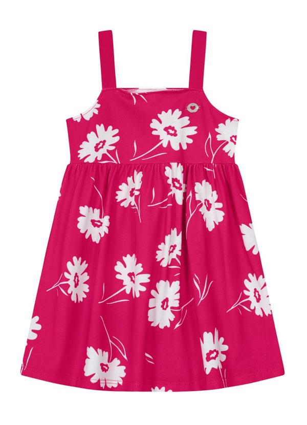 Brandili - Vestido Infantil Menina Estampado  Rosa