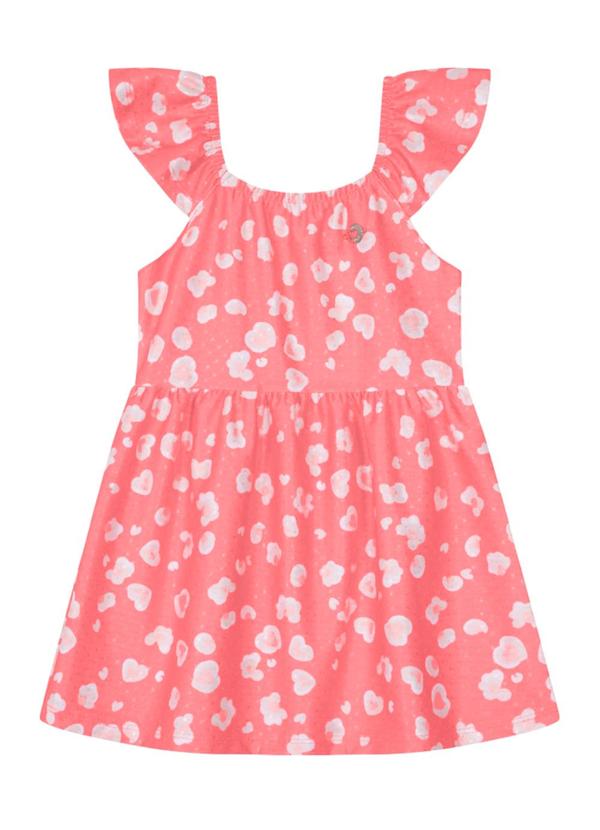 Brandili - Vestido Infantil Menina Estampado Rosa