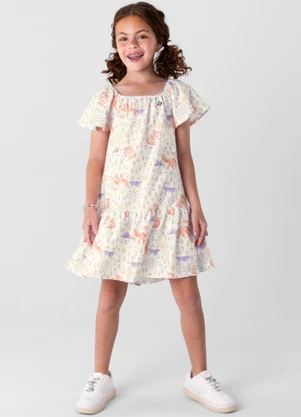 Brandili - Vestido Infantil Menina  Natural - BRANDILI