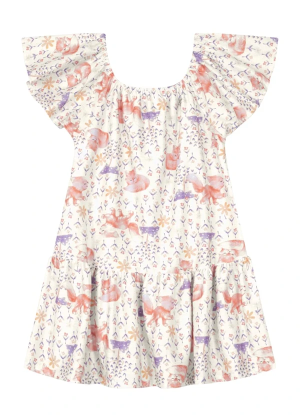 Brandili - Vestido Infantil Menina  Natural 2