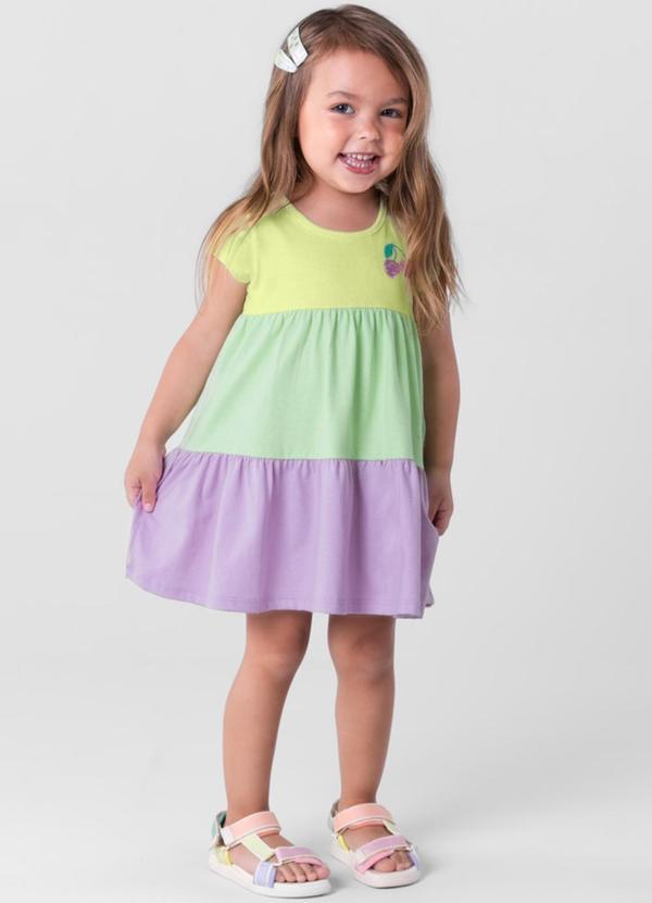 Brandili - Vestido Infantil Menina Três Marias Verde