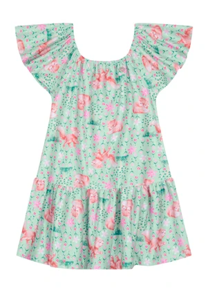 Brandili - Vestido Infantil Menina Verde - BRANDILI