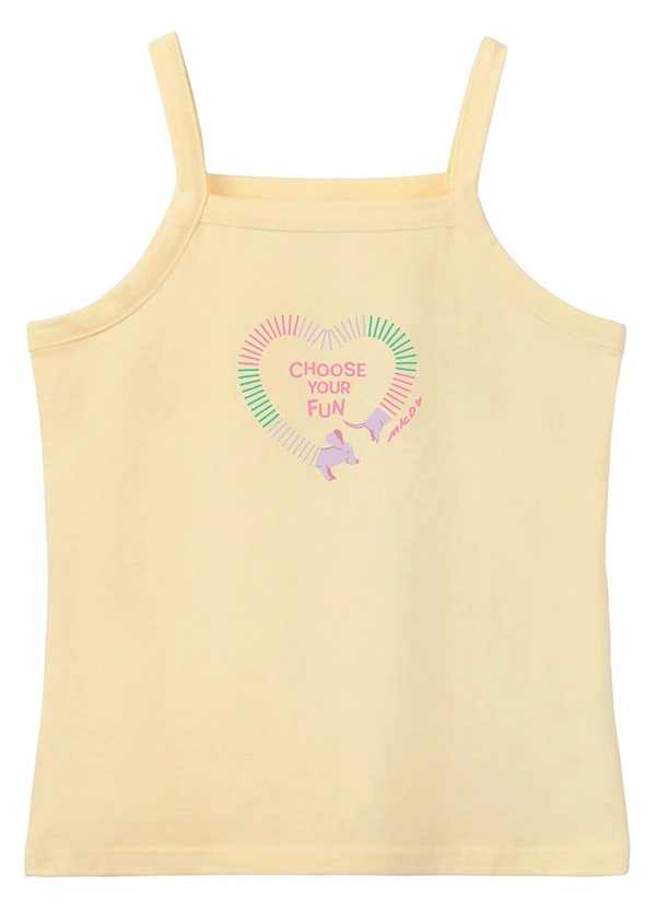 Malwee Kids - Blusa Básica Choose Your Fun Amarelo Claro