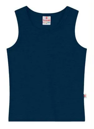 Brandili - Blusa Básica Infantil Menina de Cotton Azul - BRANDILI