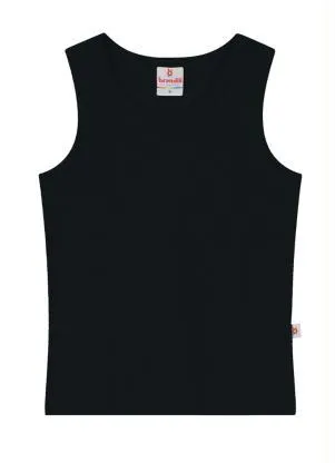 Brandili - Blusa Básica Infantil Menina de Cotton Preto - BRANDILI