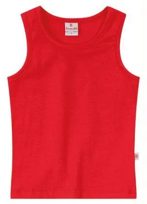 Brandili - Blusa Básica Infantil Menina de Cotton Vermelho - BRANDILI