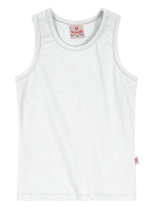 Brandili - Blusa Básica Menina de Cotton Branco - BRANDILI