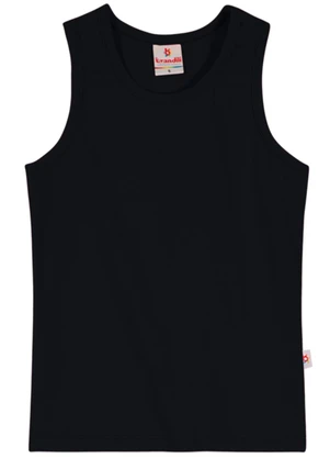 Brandili - Blusa Básica Menina de Cotton Preto - BRANDILI