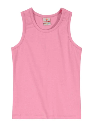 Brandili - Blusa Básica Menina de Cotton Rosa - BRANDILI