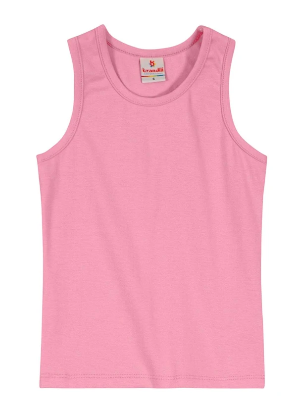 Brandili - Blusa Básica Menina de Cotton Rosa 2