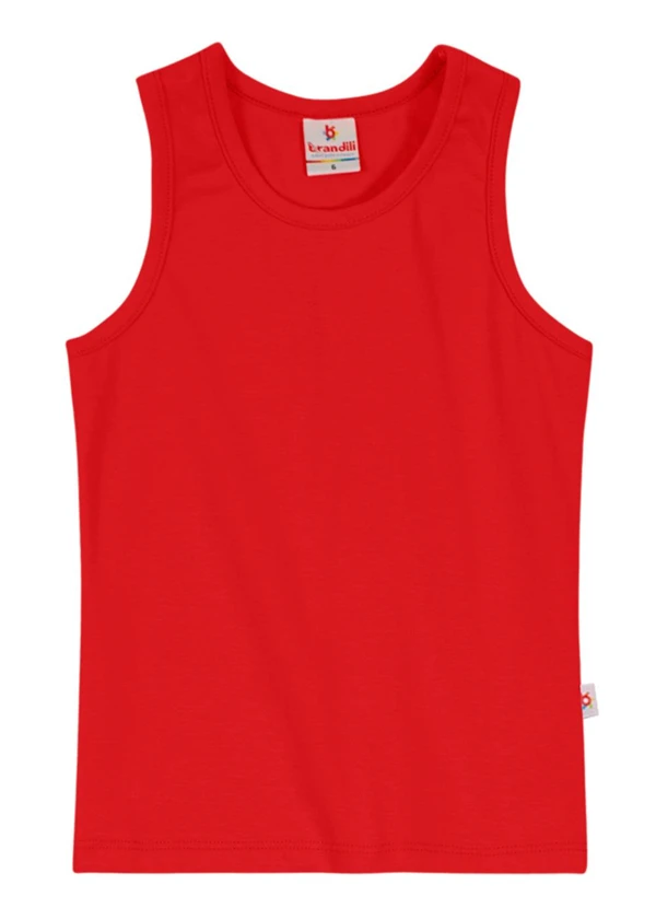 Brandili - Blusa Básica Menina de Cotton Vermelho