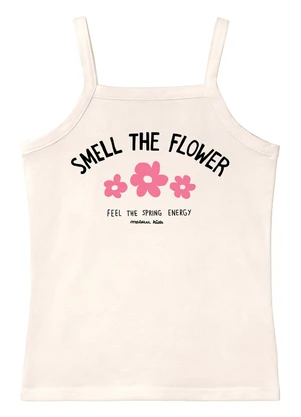 Malwee Kids - Blusa Básica Smell The Flower Off White - MALWEE KIDS