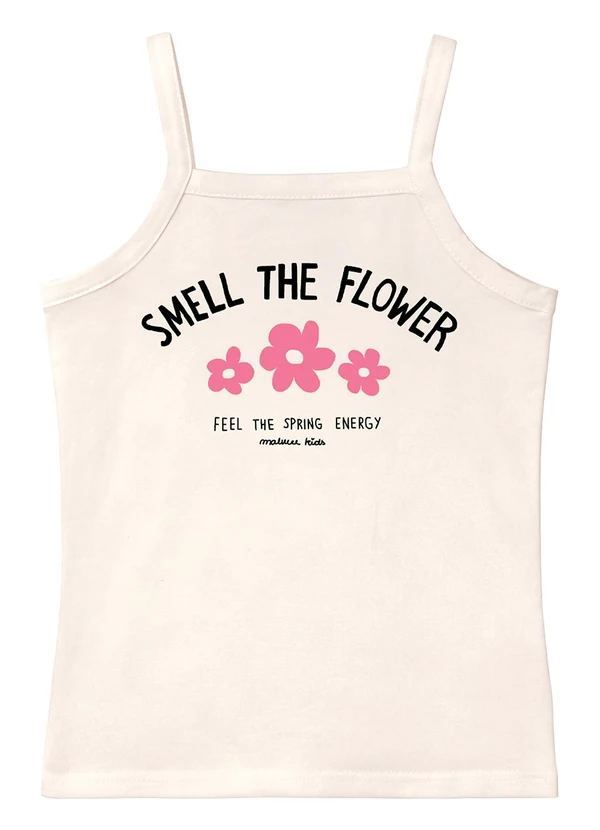 Malwee Kids - Blusa Básica Smell The Flower Off White