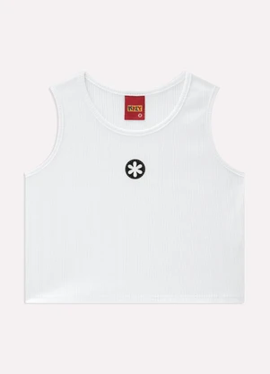 Kyly - Blusa Boxy Infantil Menina em Ribana Branco - KYLY
