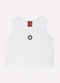 Kyly - Blusa Boxy Infantil Menina em Ribana Branco - variação: Branco